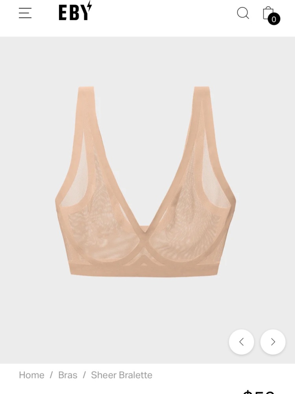 NWT EBY Sheer Bralette in Wine size Large - Picture 9 of 13